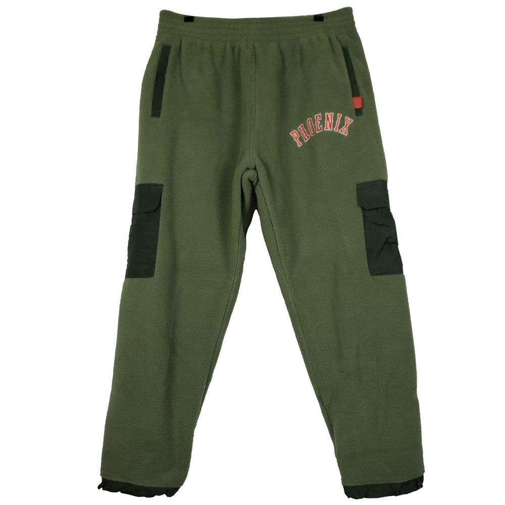 Phoenix Suns Mitchell & Ness NBA L Large‎ Fleece Cargo Pants Olive New